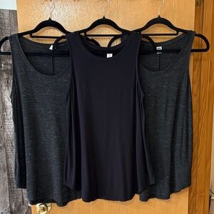 Lot Of 3 Old Navy Women's Black & Gray Luxe Swing Tank Tops - XS